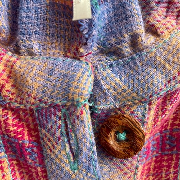 Free People Redwood Flannel Size Small Pink Plaid Babydoll Mini Dress M - Picture 12 of 14